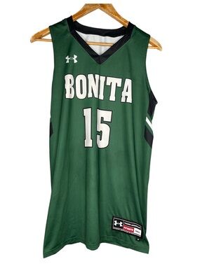 Under Armour Bonita Basketball Jersey Green #15 Men’s Size Medium MD Athletic